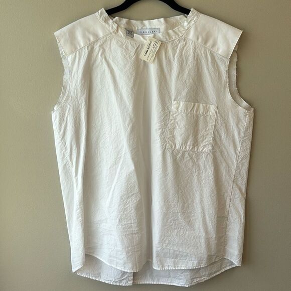 sibel saral Tops - Sibel Saral White Cotton blouse size small sleeveless